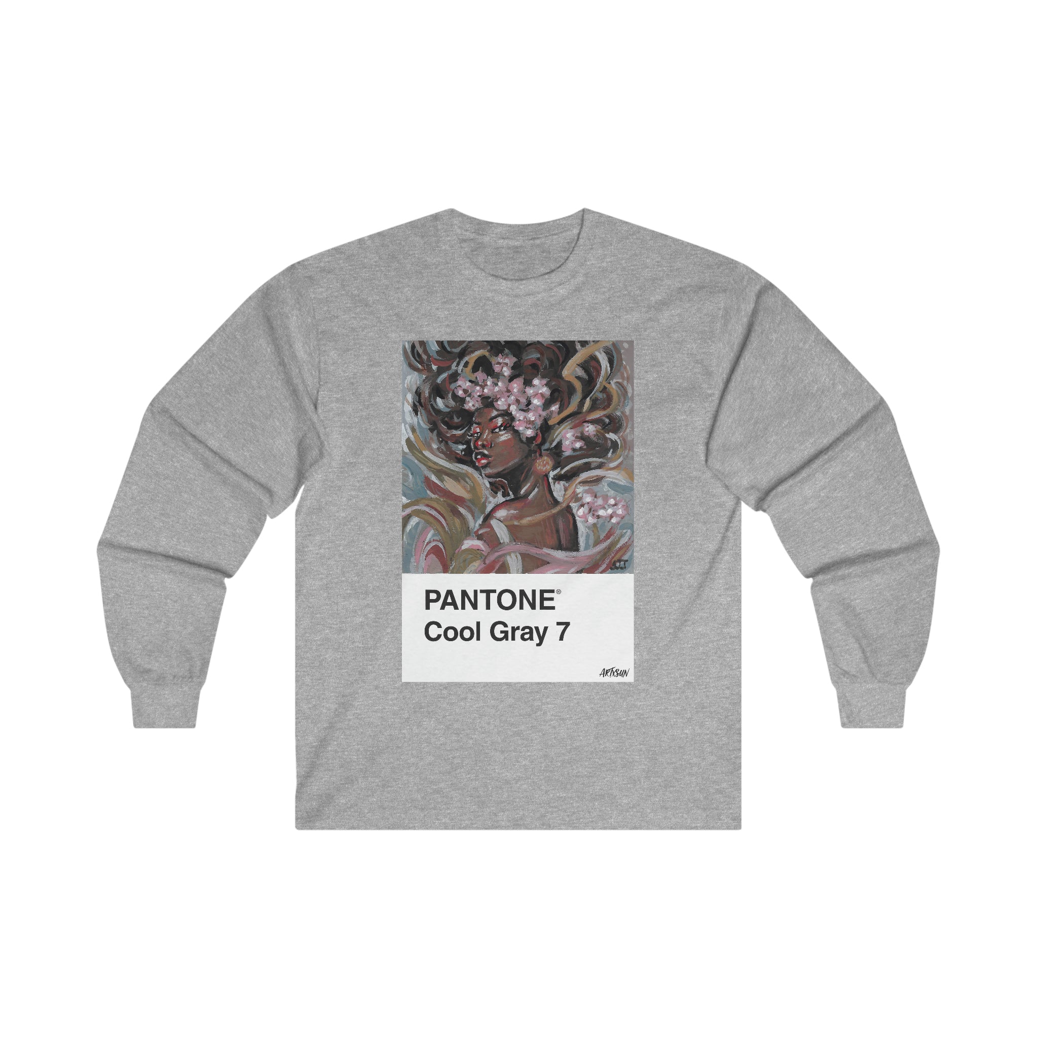 Tシャツ・カットソー IONSEOUL Riches Font Long Sleeve Pantone 12 Cool Gray Long Sleeve Shirt – ARTXSUN