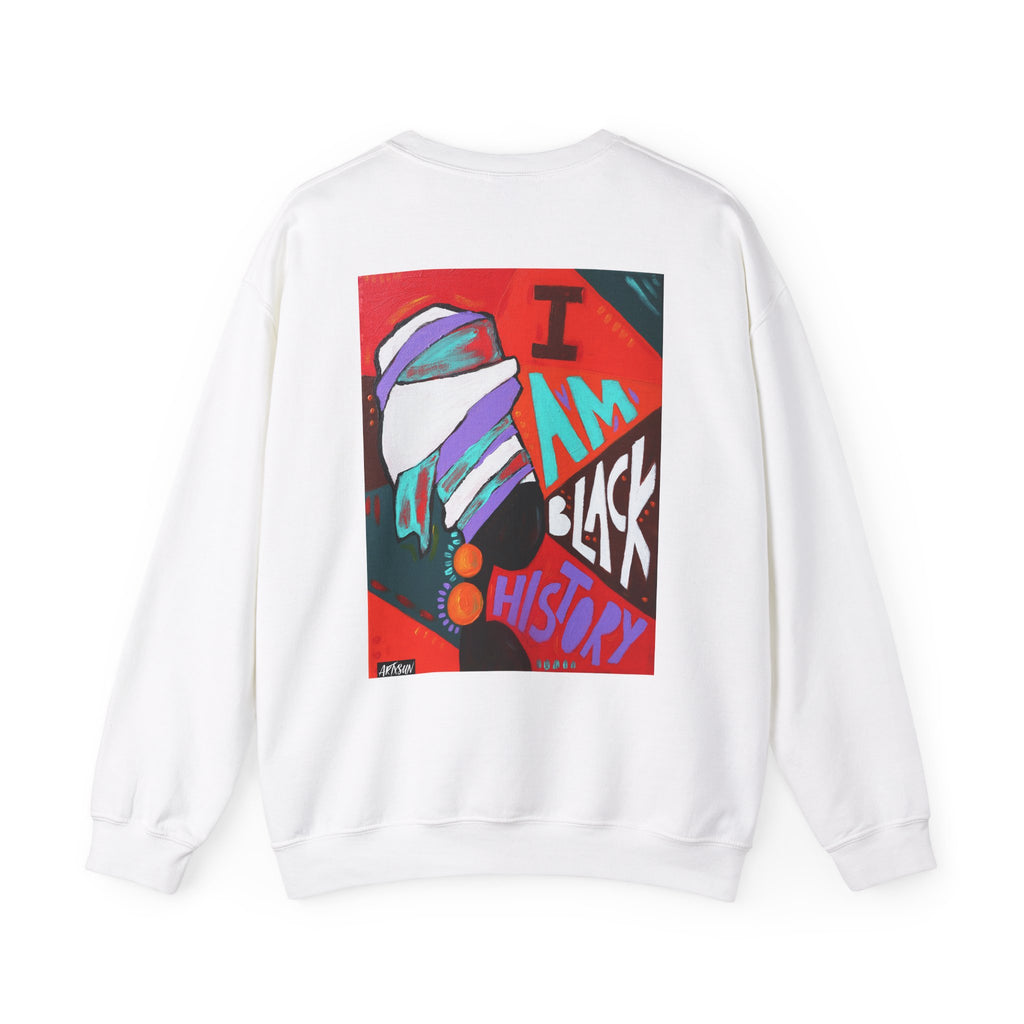 I Am Black History Sweatshirt with Art on Back