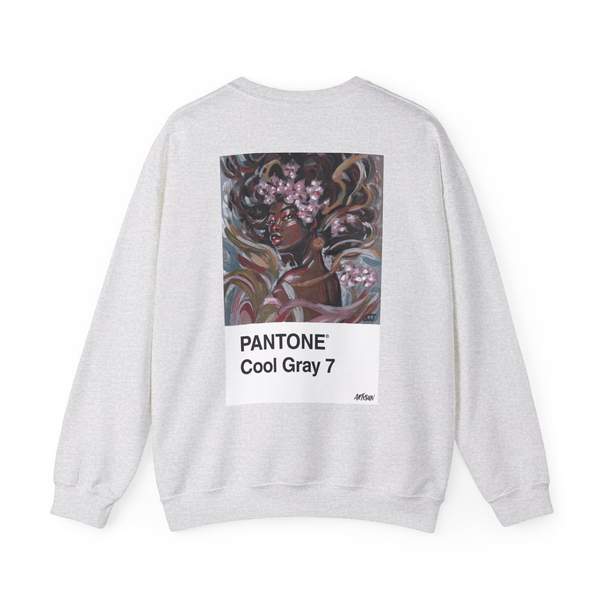 Pantone 12 Cool Gray Sweatshirt with Art on Back