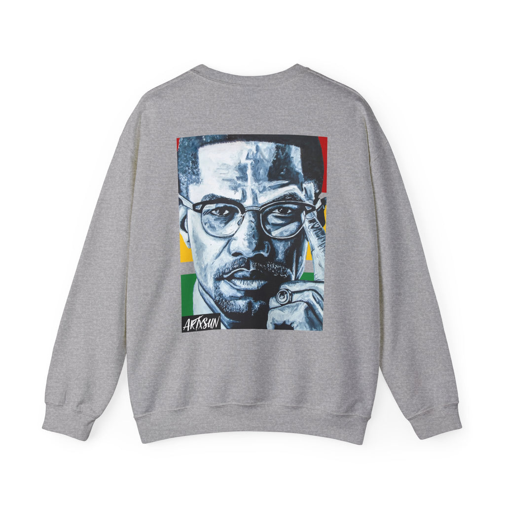 Malcolm X Sweatshirt with Art on Back