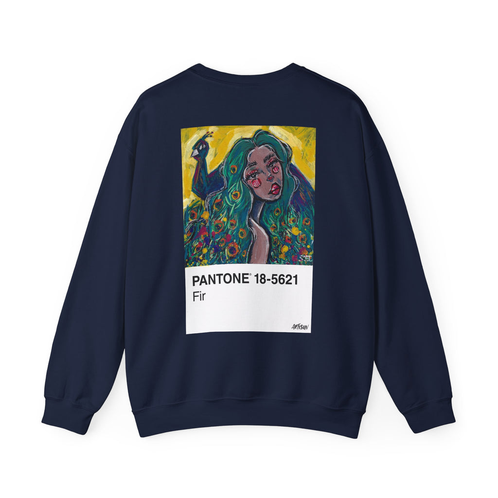 Pantone 6 Peacock Sweatshirt with Art on Back