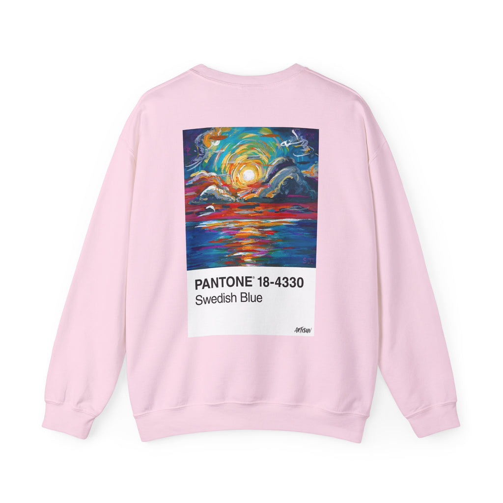 Pantone 18 Sunset Sweatshirt with Art on Back