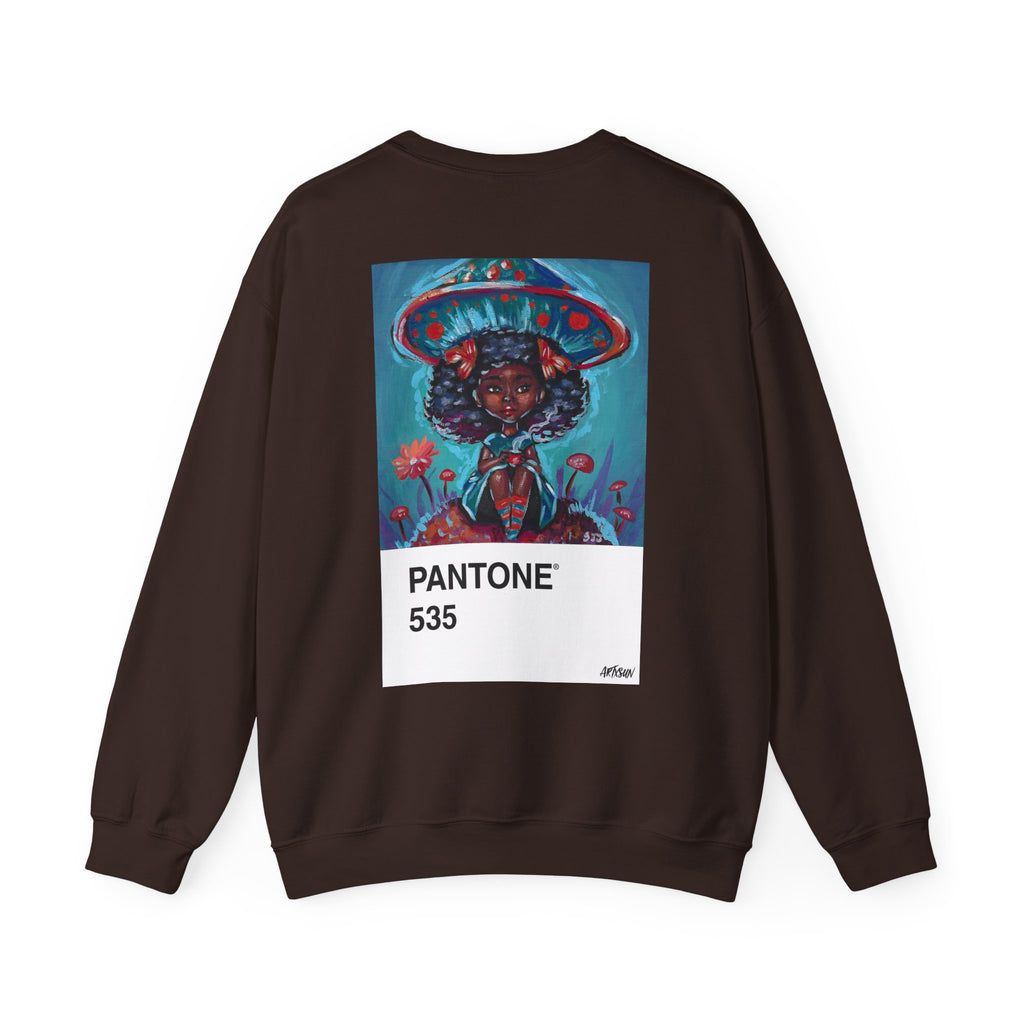 Pantone 10 Mushroom Sweatshirt with Art on Back