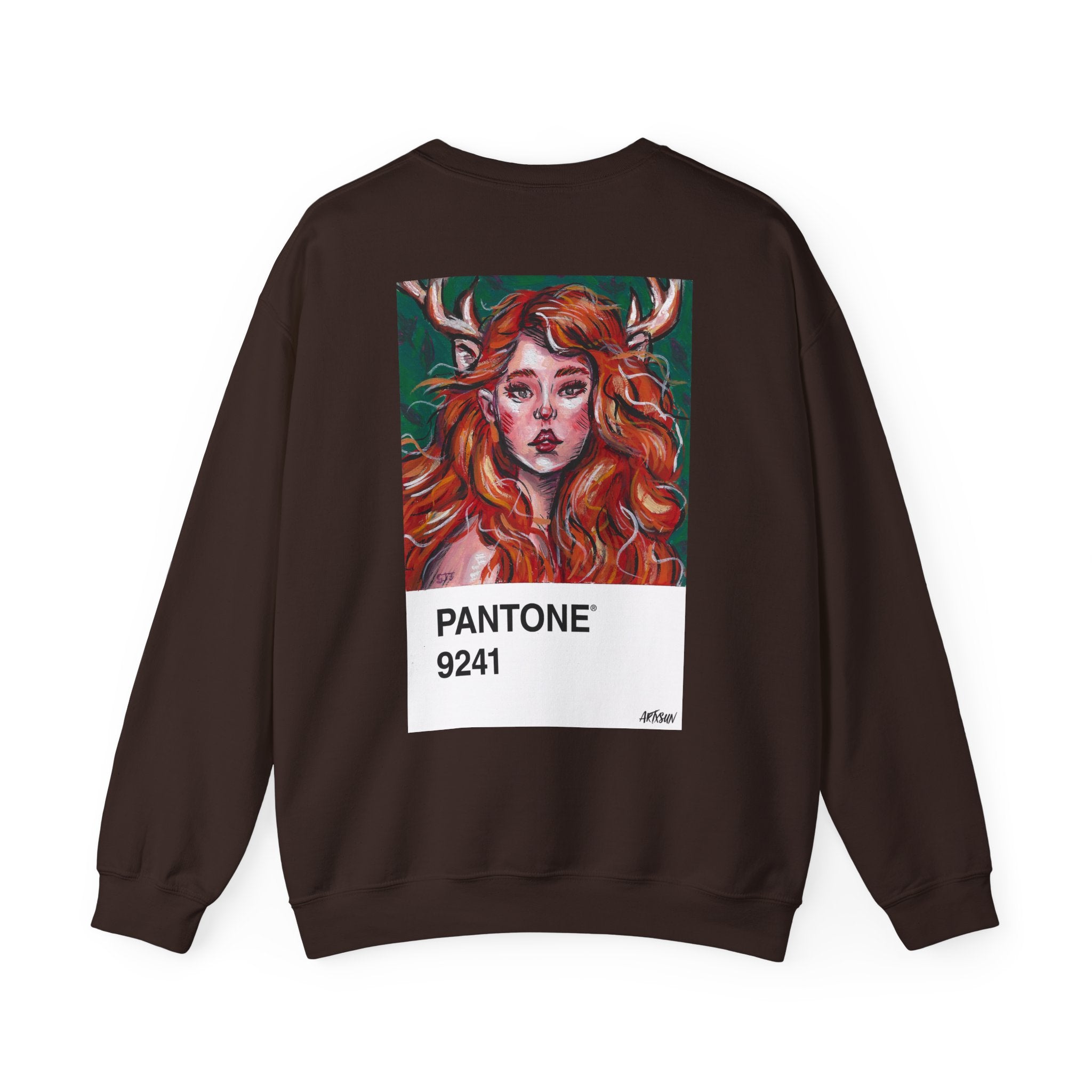 Pantone 7 Deer Sweatshirt with Art on Back