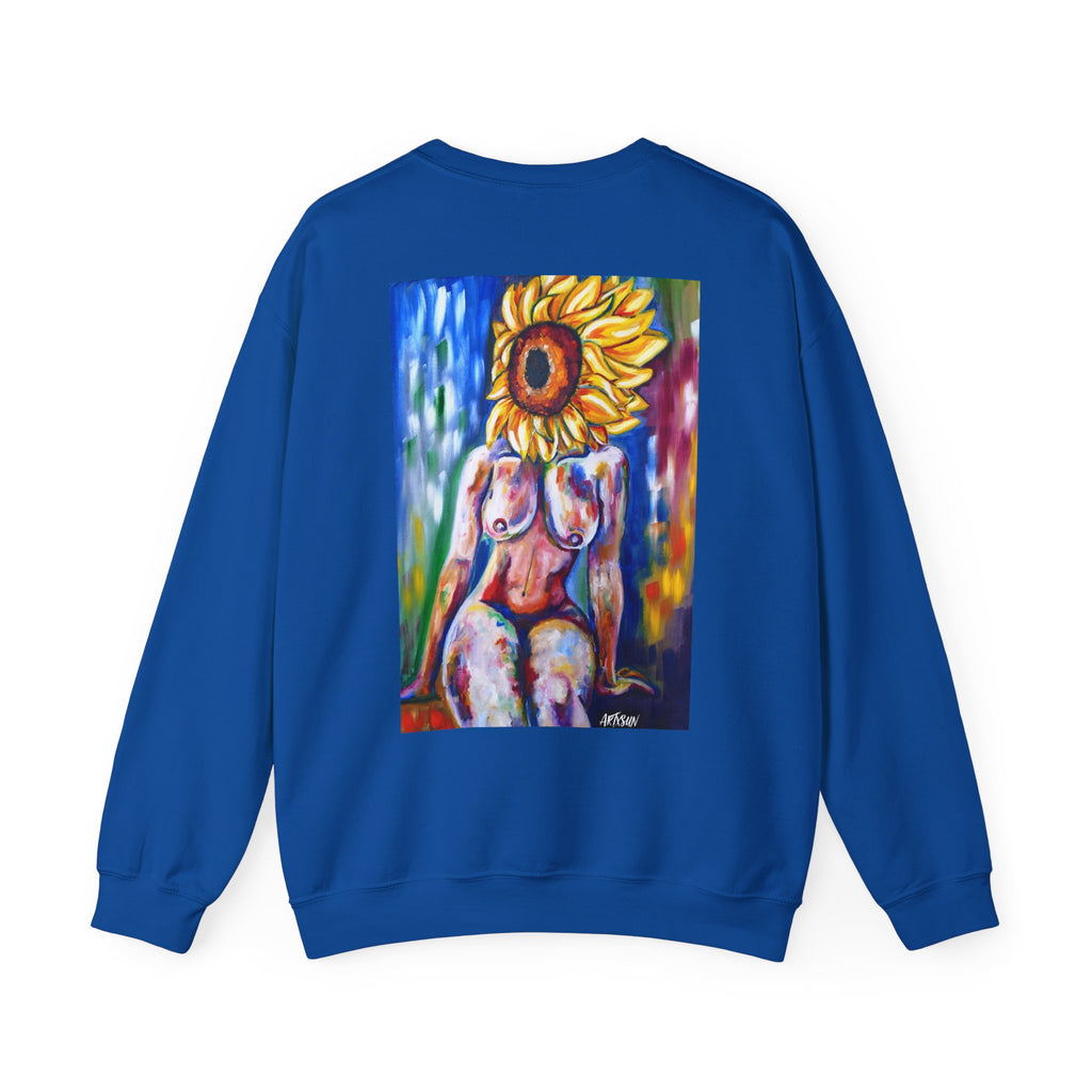 Blossoming Beauty Sweatshirt with Art on Back