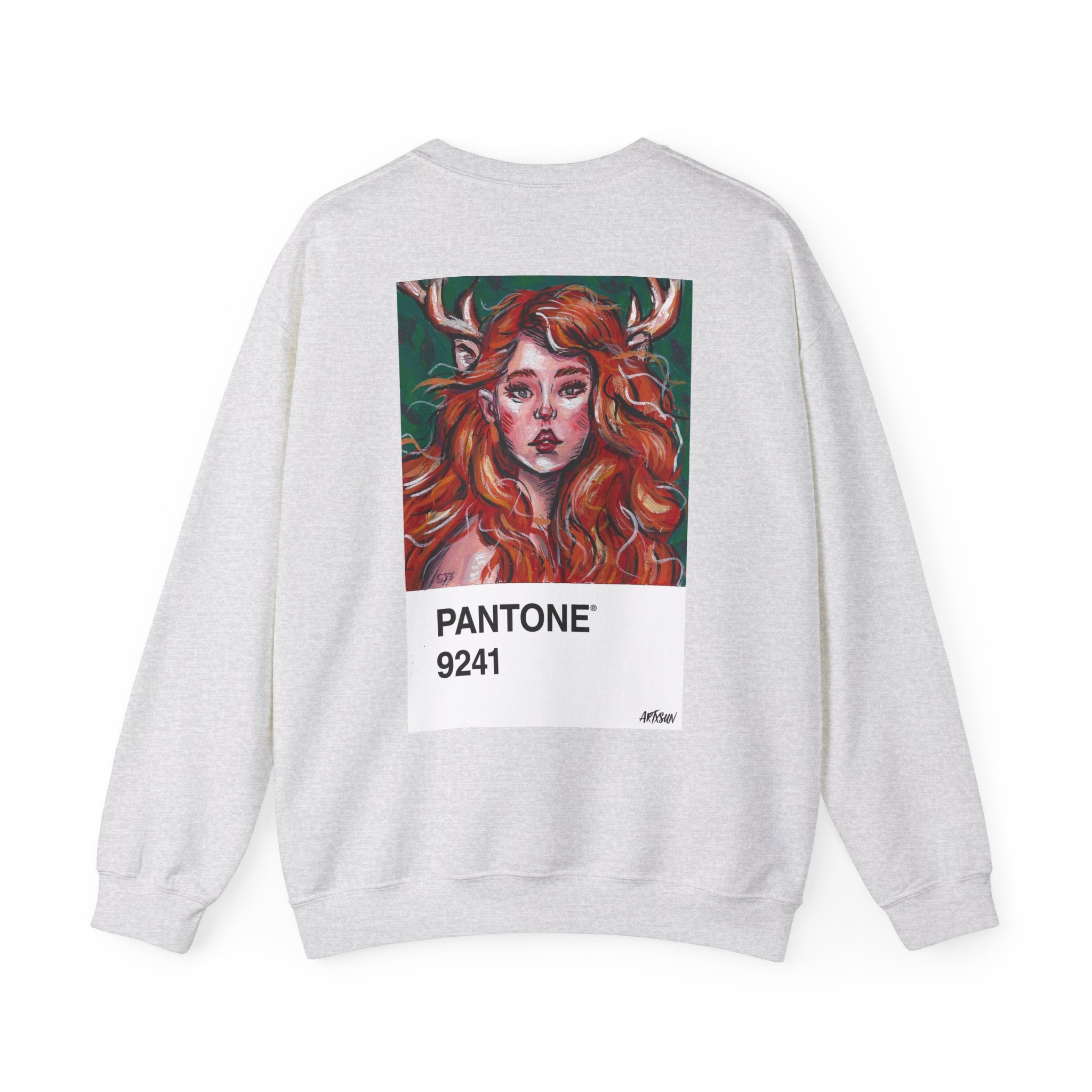 Pantone 7 Deer Sweatshirt with Art on Back