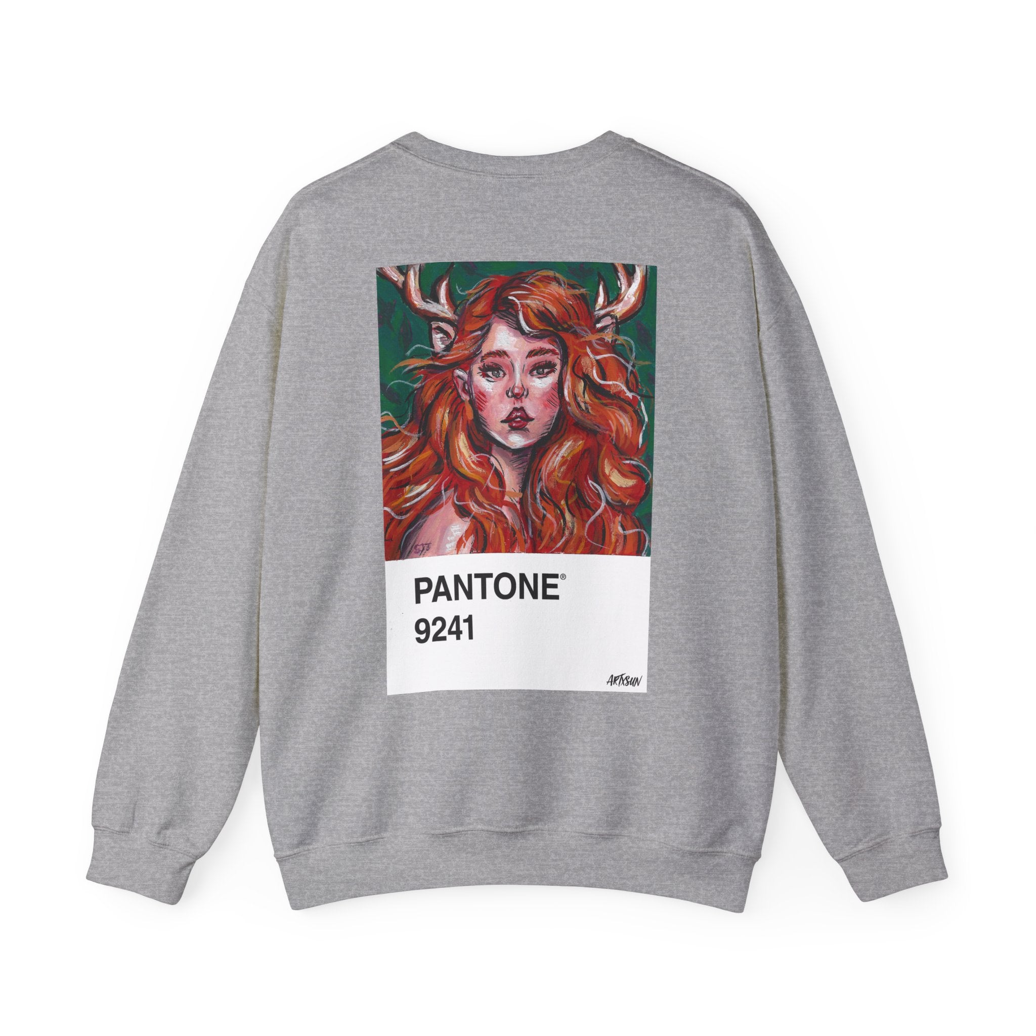 Pantone 7 Deer Sweatshirt with Art on Back