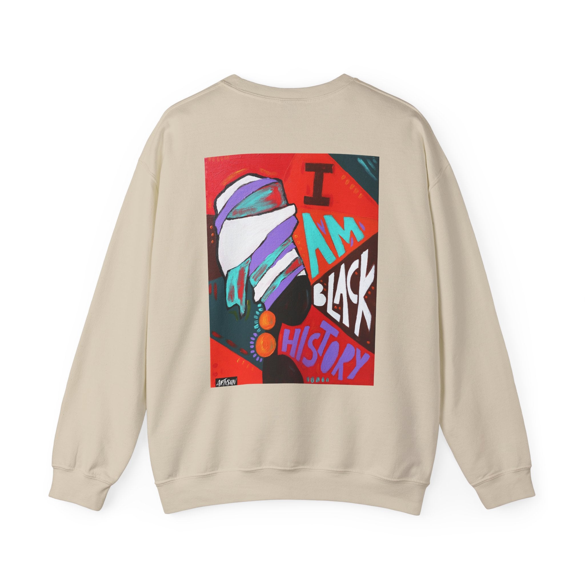 I Am Black History Sweatshirt with Art on Back