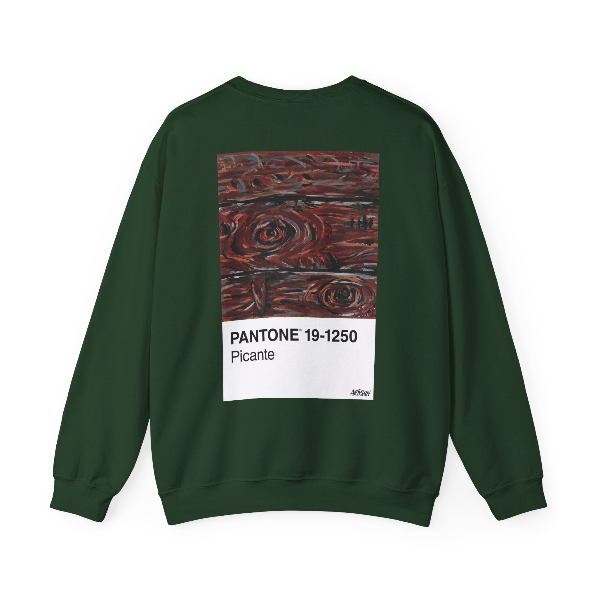 Pantone 20 Mahogany Sweatshirt with Art on Back