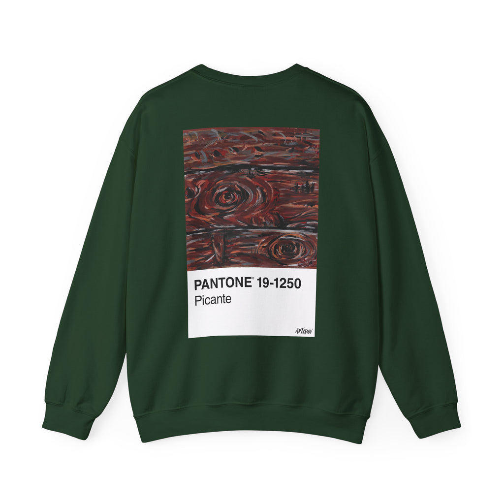 Pantone 20 Mahogany Sweatshirt with Art on Back