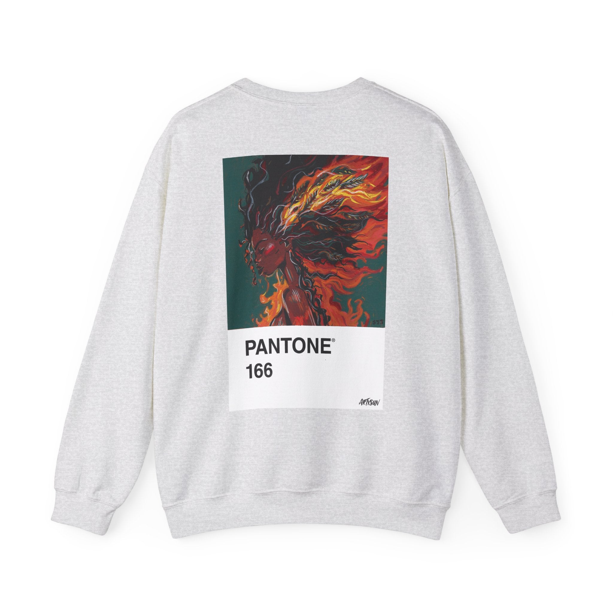 Pantone 4 Fire Sweatshirt with Art on Back