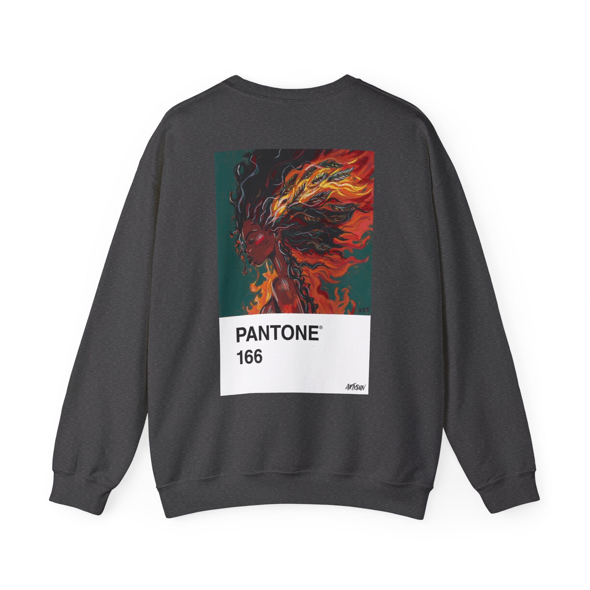 Pantone 4 Fire Sweatshirt with Art on Back