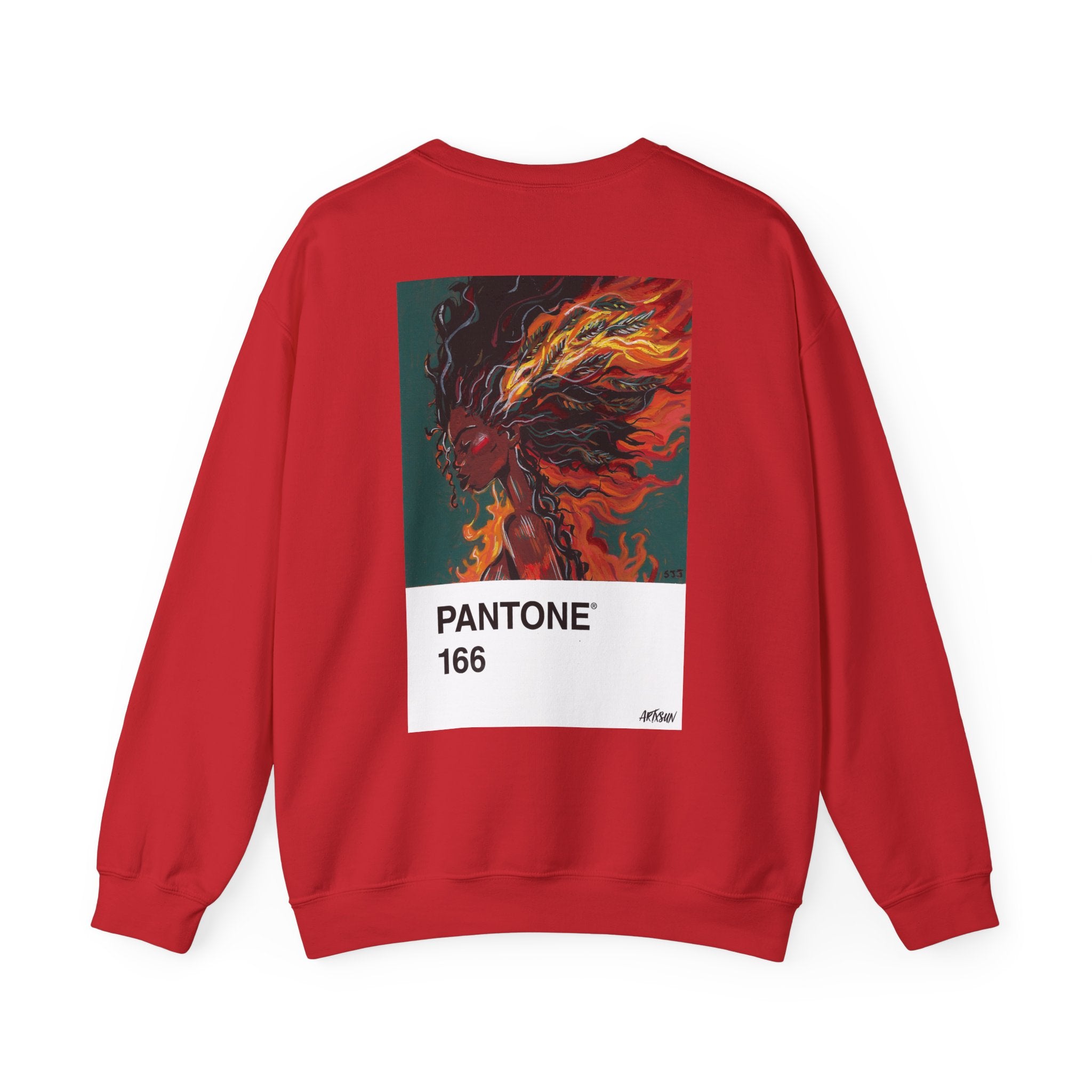 Pantone 4 Fire Sweatshirt with Art on Back