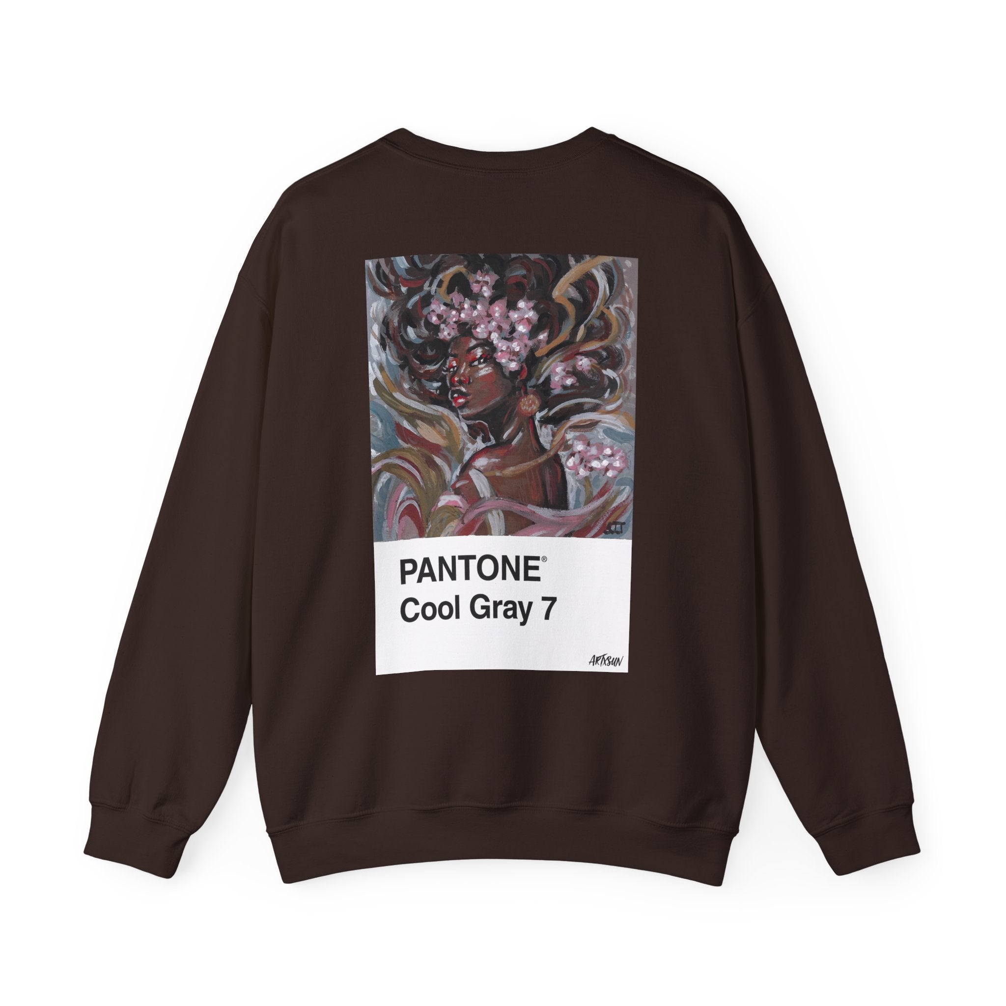 Pantone 12 Cool Gray Sweatshirt with Art on Back