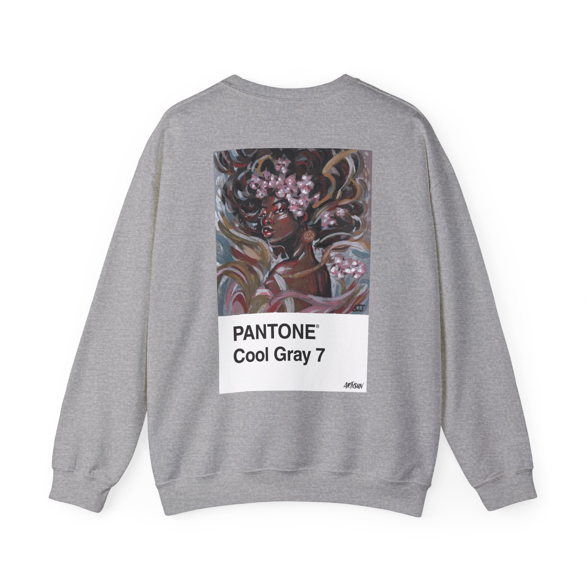 Pantone 12 Cool Gray Sweatshirt with Art on Back