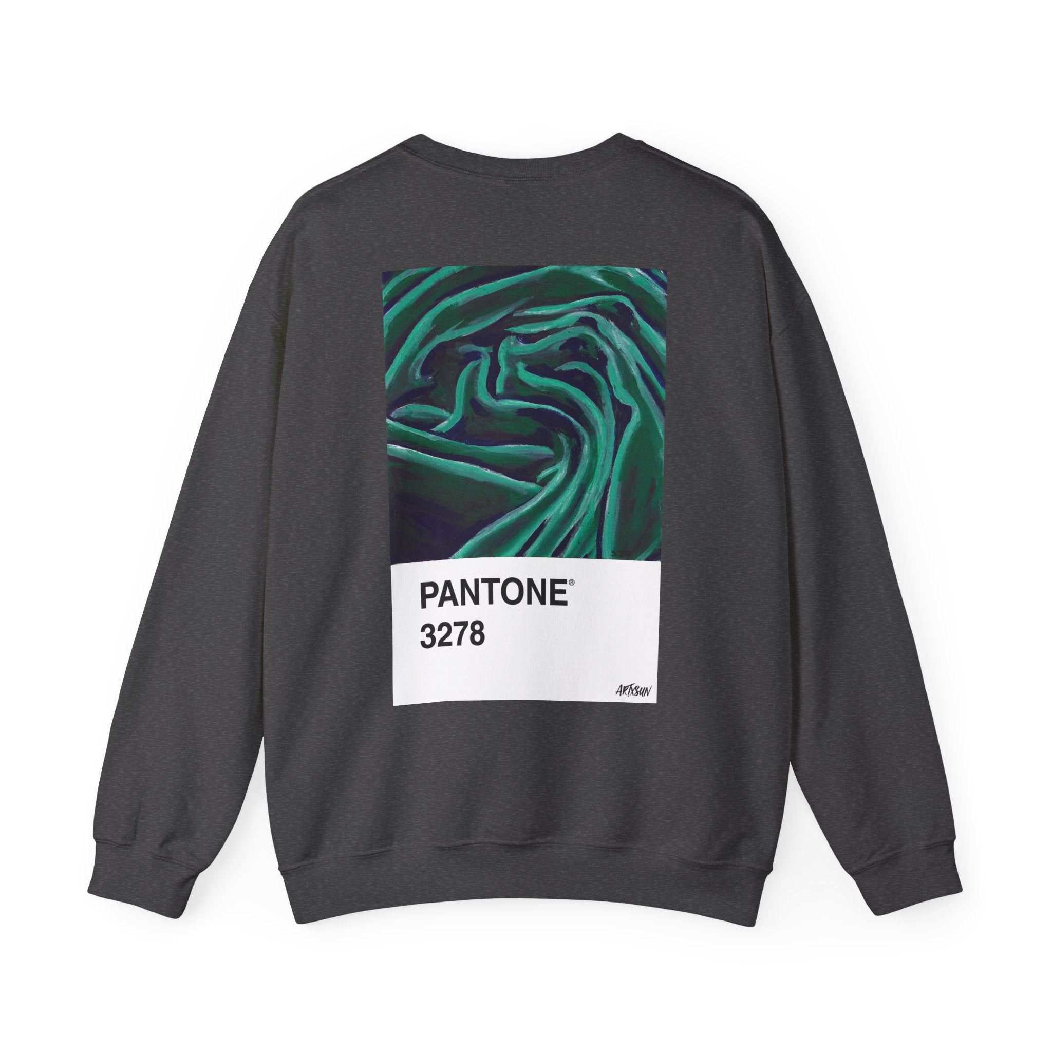 Pantone 19 Green Fabric Sweatshirt with Art on Back