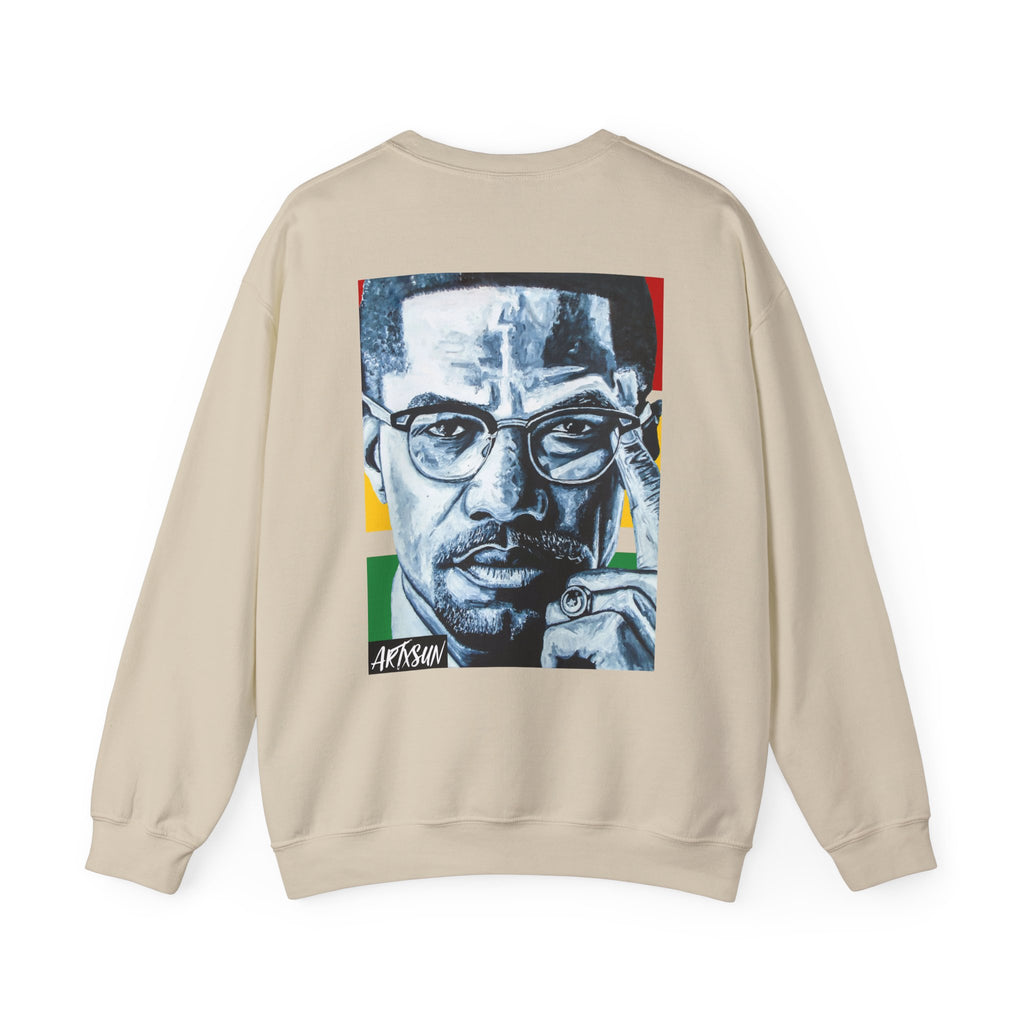 Malcolm X Sweatshirt with Art on Back