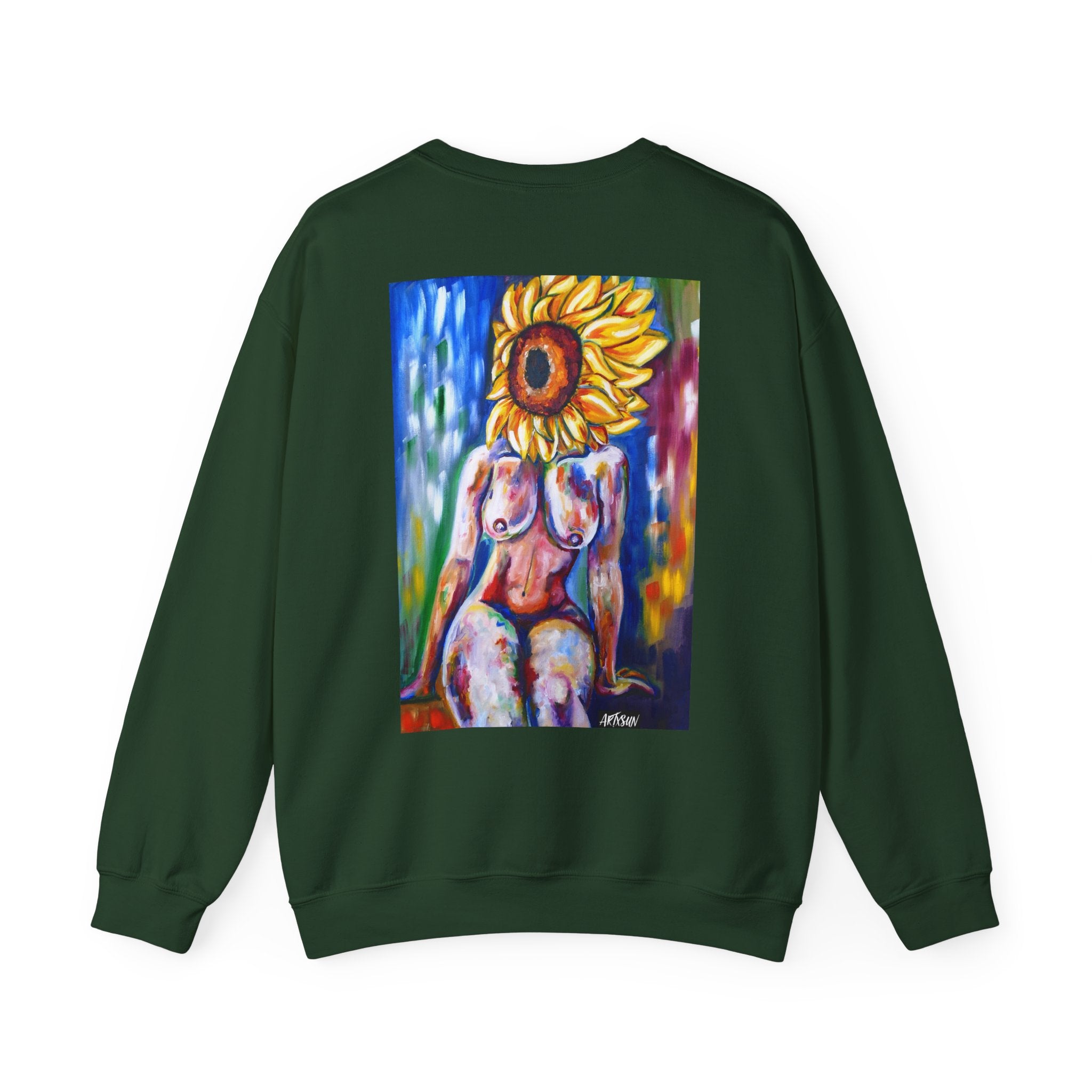 Blossoming Beauty Sweatshirt with Art on Back