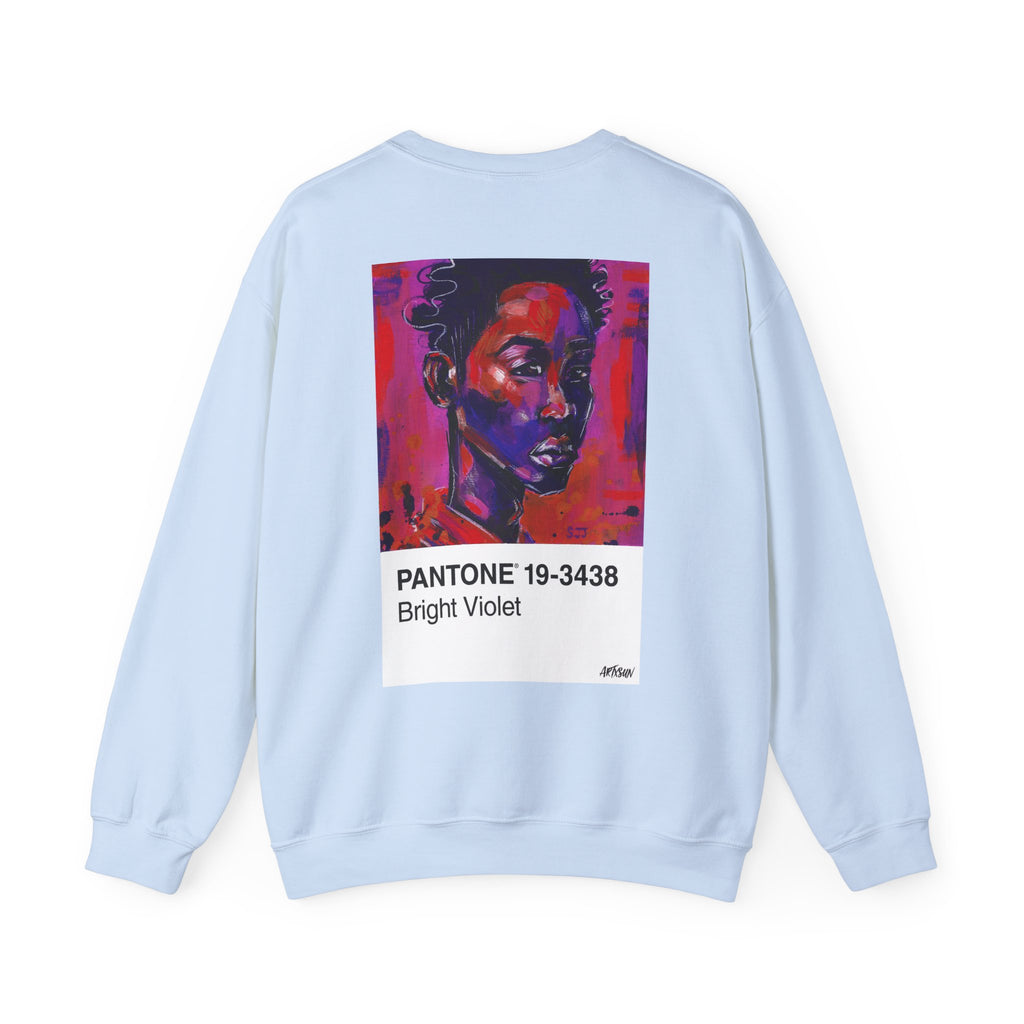 Pantone 11 Magenta Man Sweatshirt with Art on Back