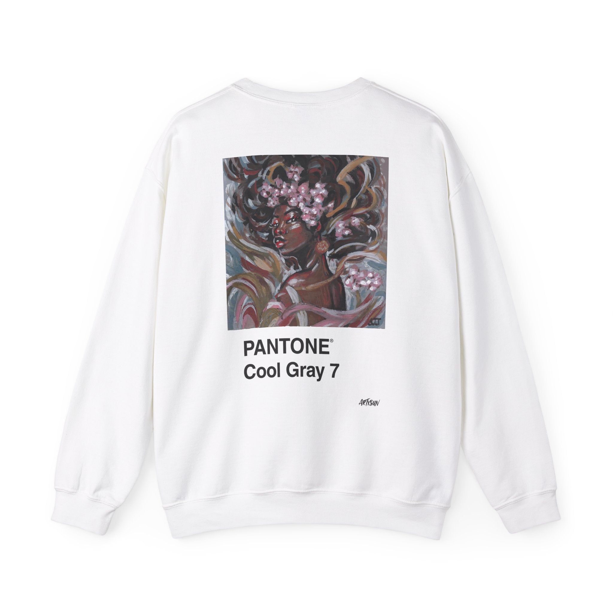 Pantone 12 Cool Gray Sweatshirt with Art on Back