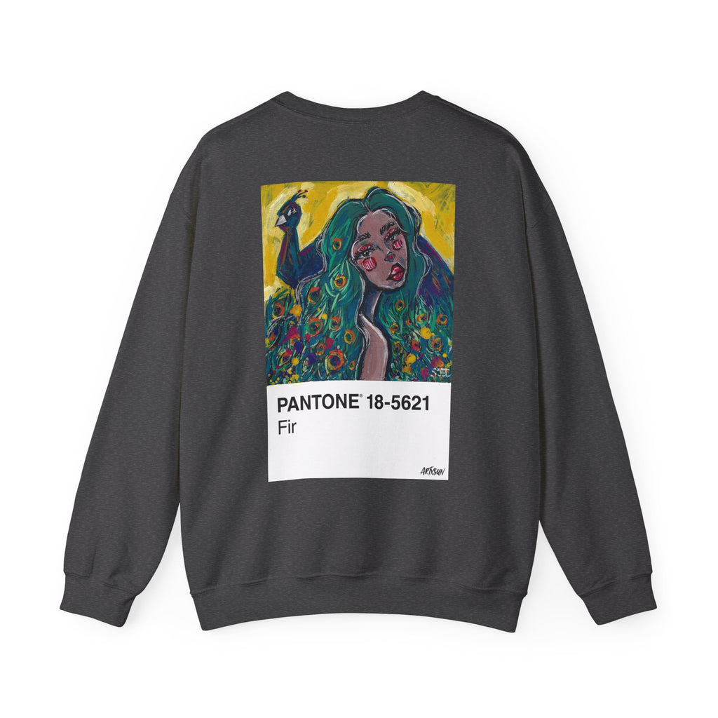 Pantone 6 Peacock Sweatshirt with Art on Back