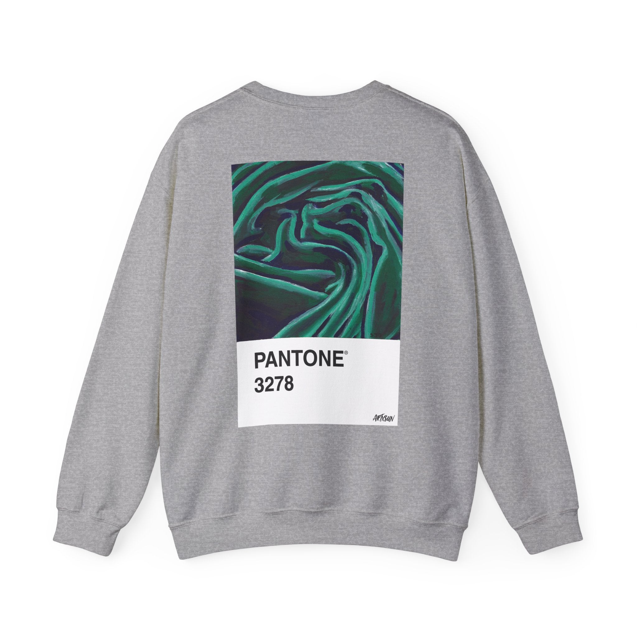 Pantone 19 Green Fabric Sweatshirt with Art on Back