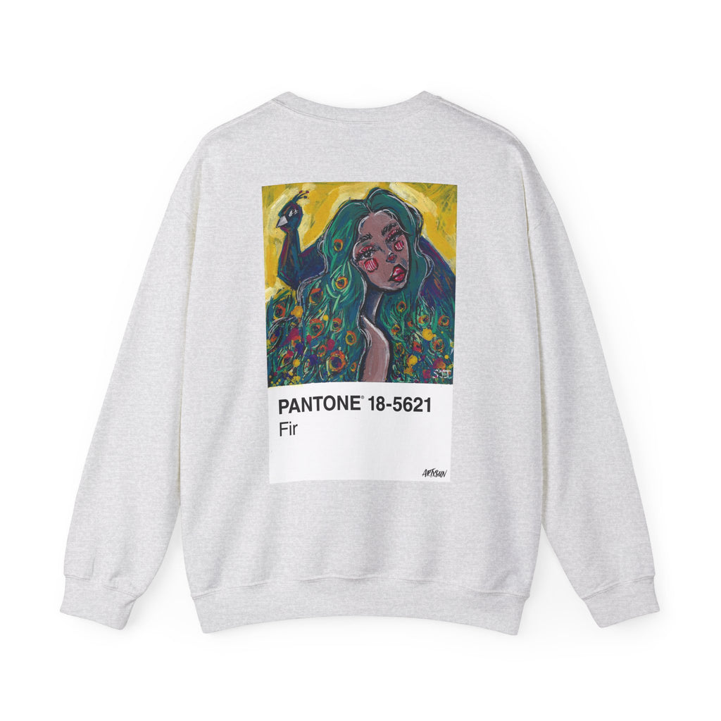 Pantone 6 Peacock Sweatshirt with Art on Back