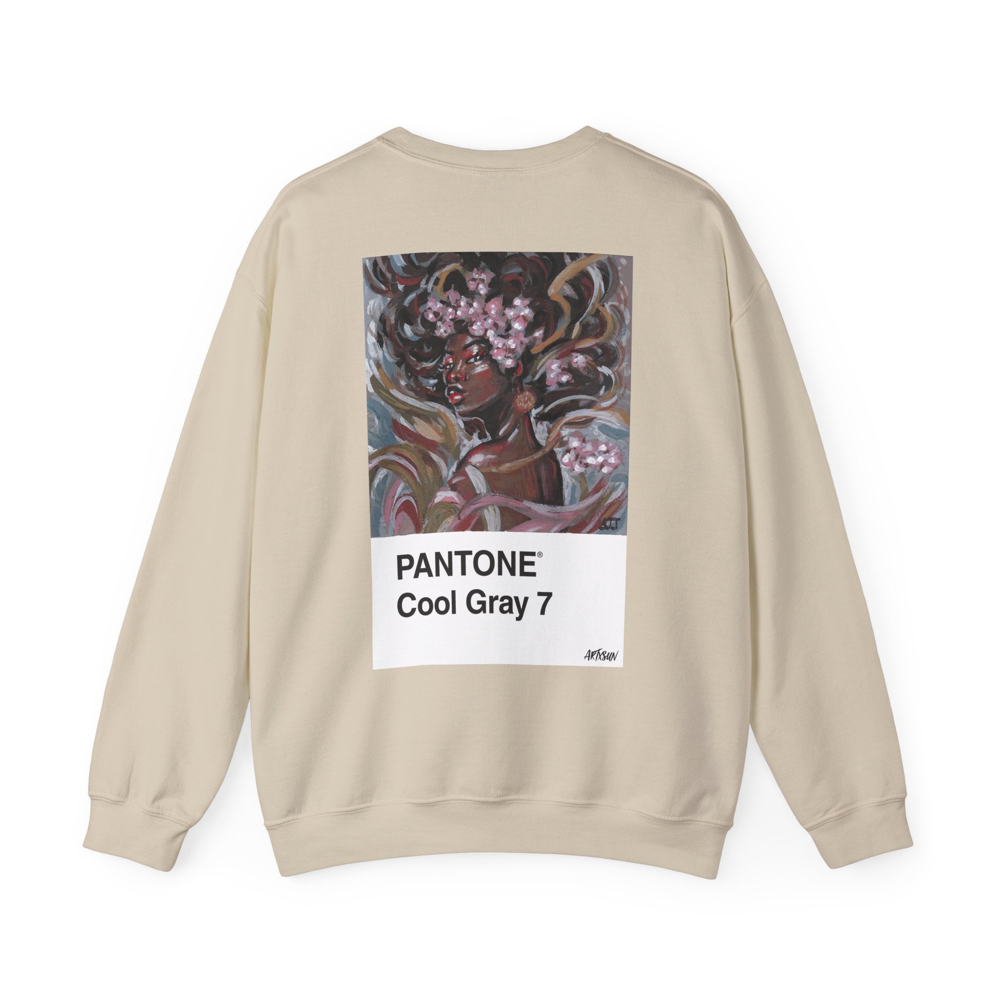 Pantone 12 Cool Gray Sweatshirt with Art on Back