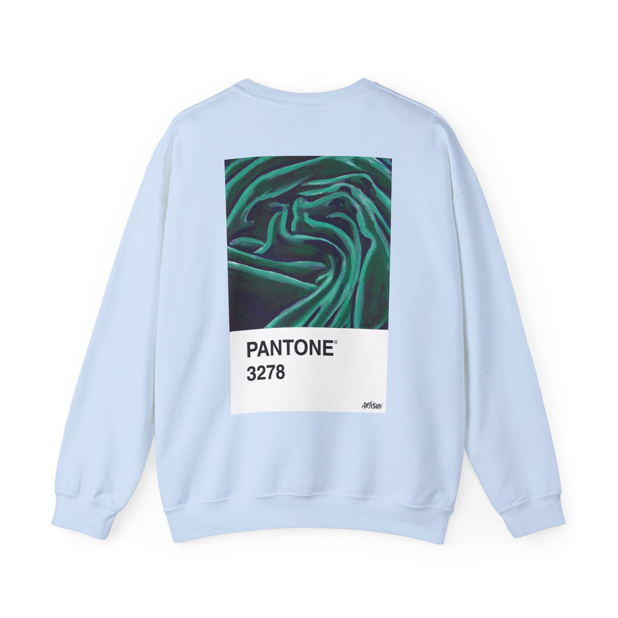 Pantone 19 Green Fabric Sweatshirt with Art on Back