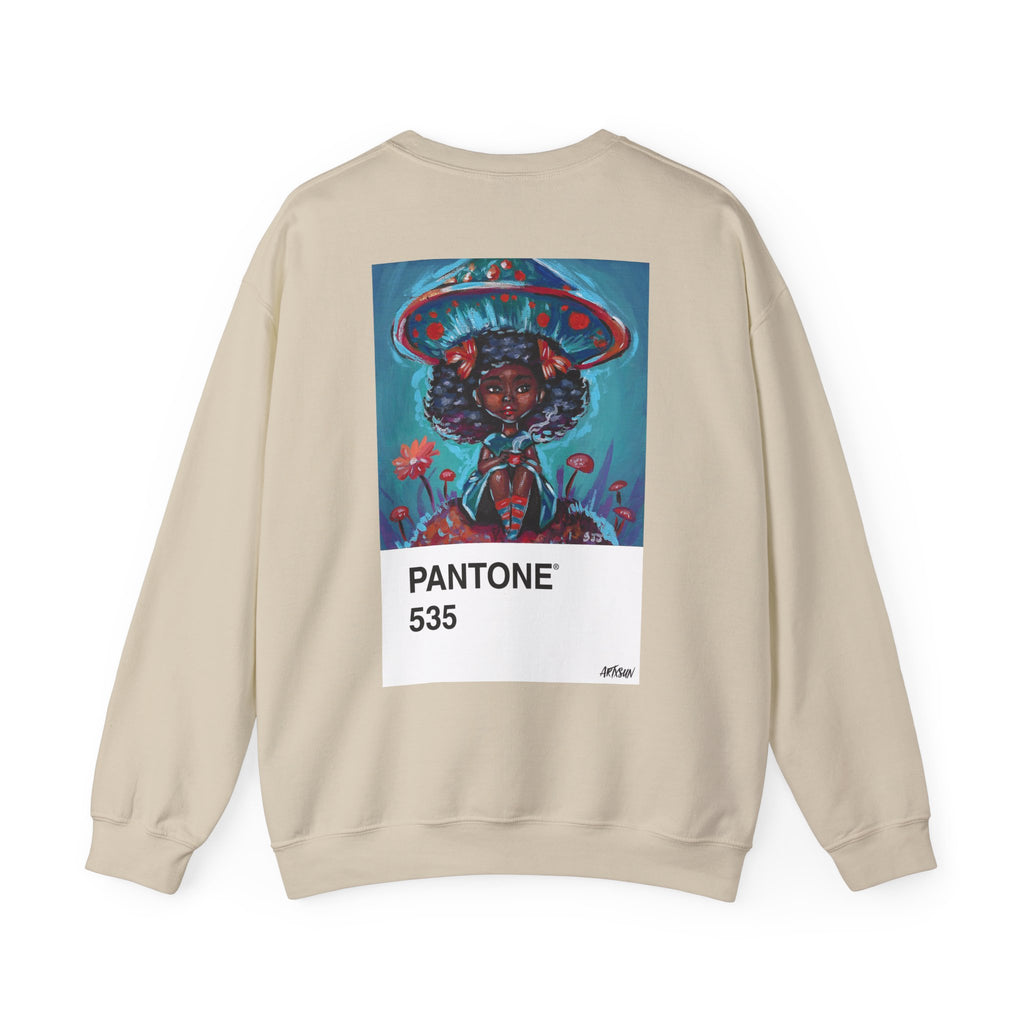 Pantone 10 Mushroom Sweatshirt with Art on Back