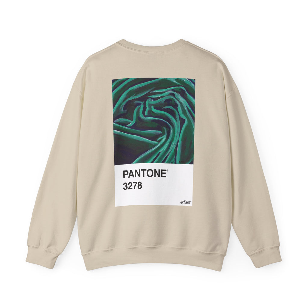 Pantone 19 Green Fabric Sweatshirt with Art on Back