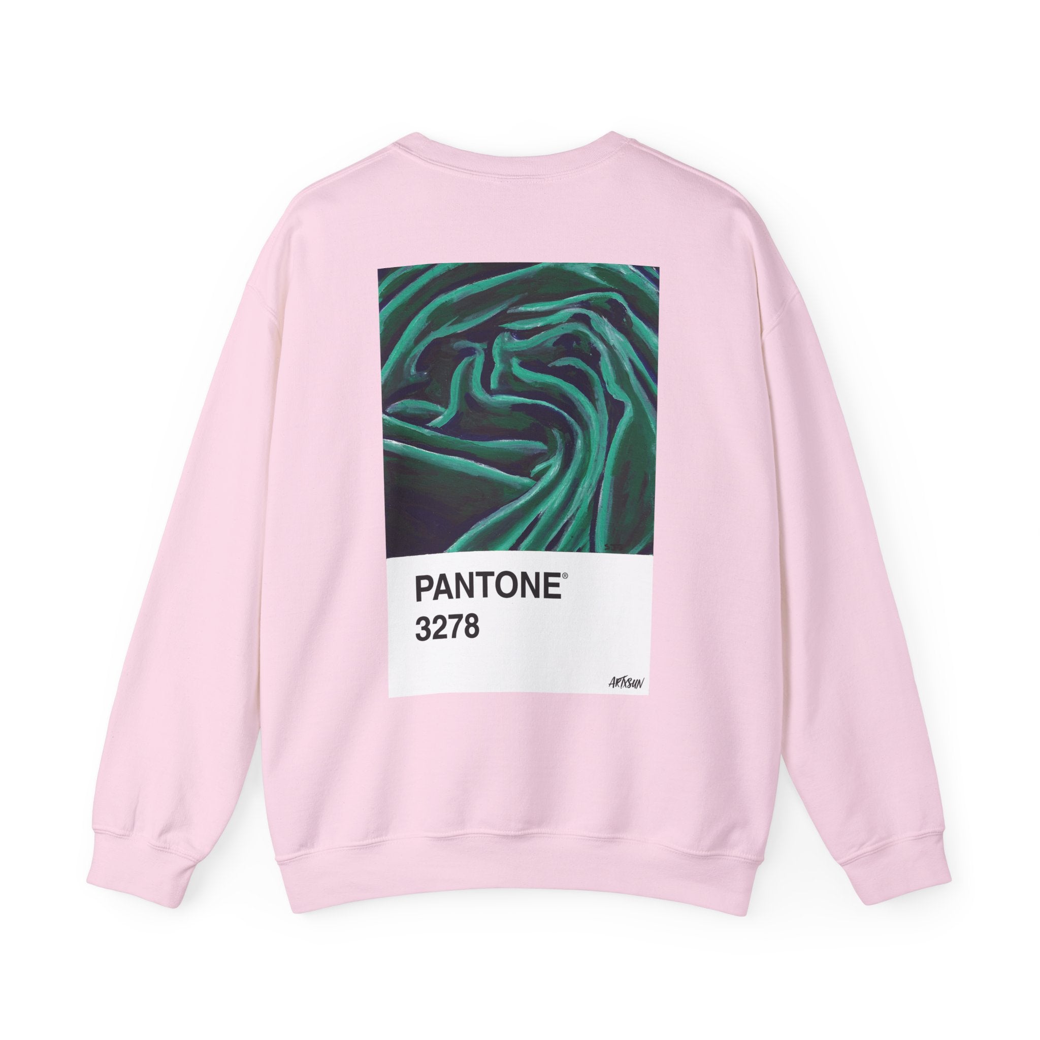 Pantone 19 Green Fabric Sweatshirt with Art on Back