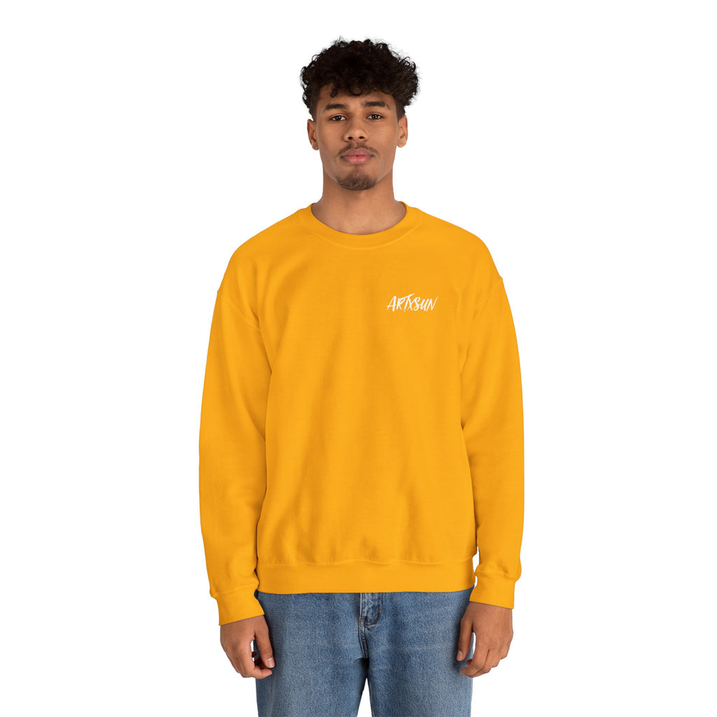 Pantone 9 Yellow Sweatshirt with Art on Back