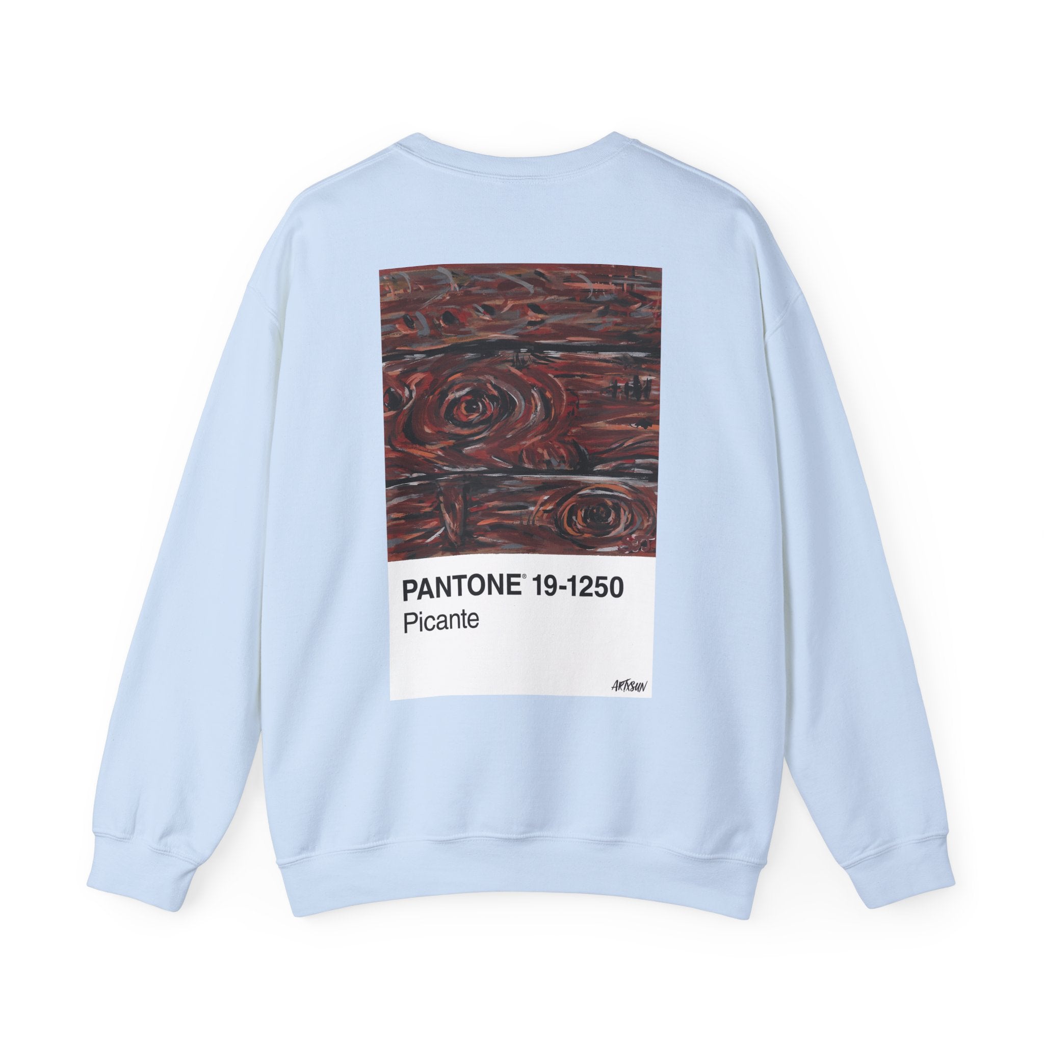 Pantone 20 Mahogany Sweatshirt with Art on Back