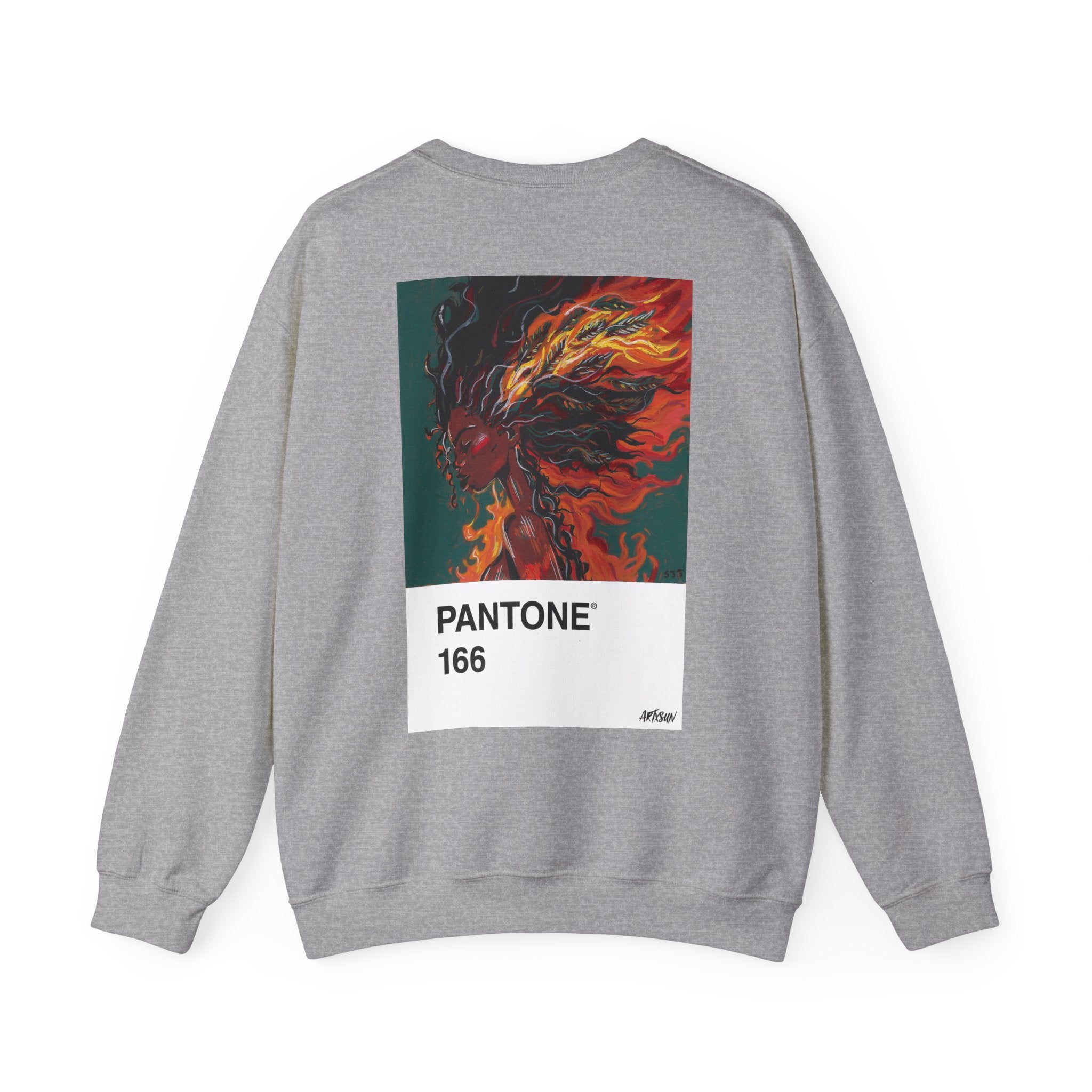 Pantone 4 Fire Sweatshirt with Art on Back