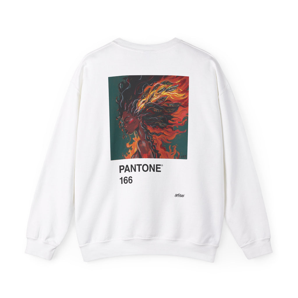 Pantone 4 Fire Sweatshirt with Art on Back