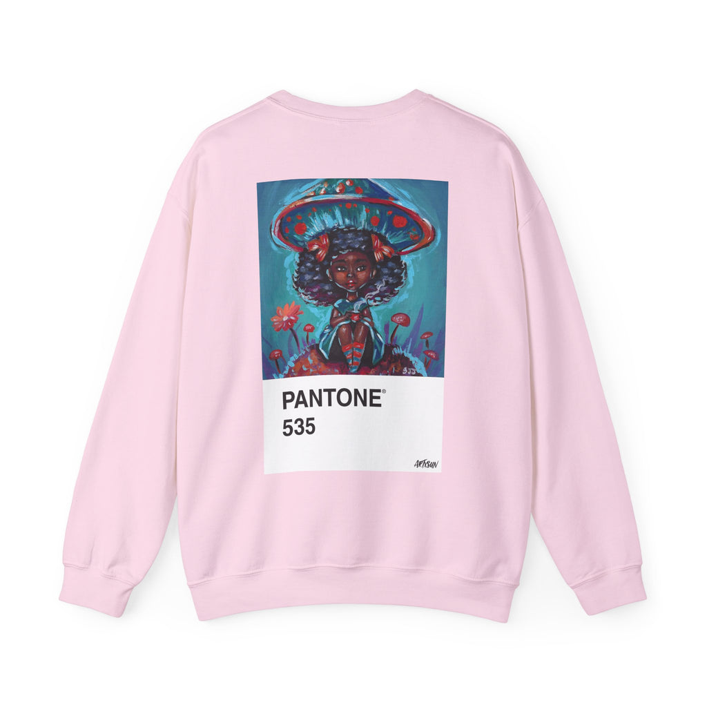 Pantone 10 Mushroom Sweatshirt with Art on Back