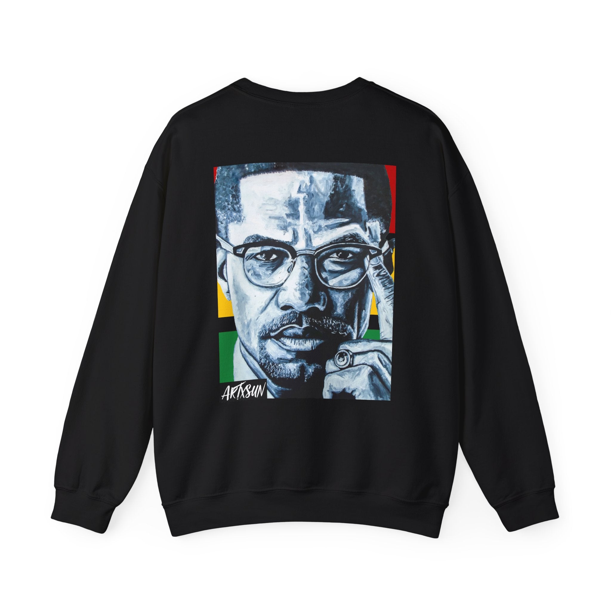 Malcolm X Sweatshirt with Art on Back