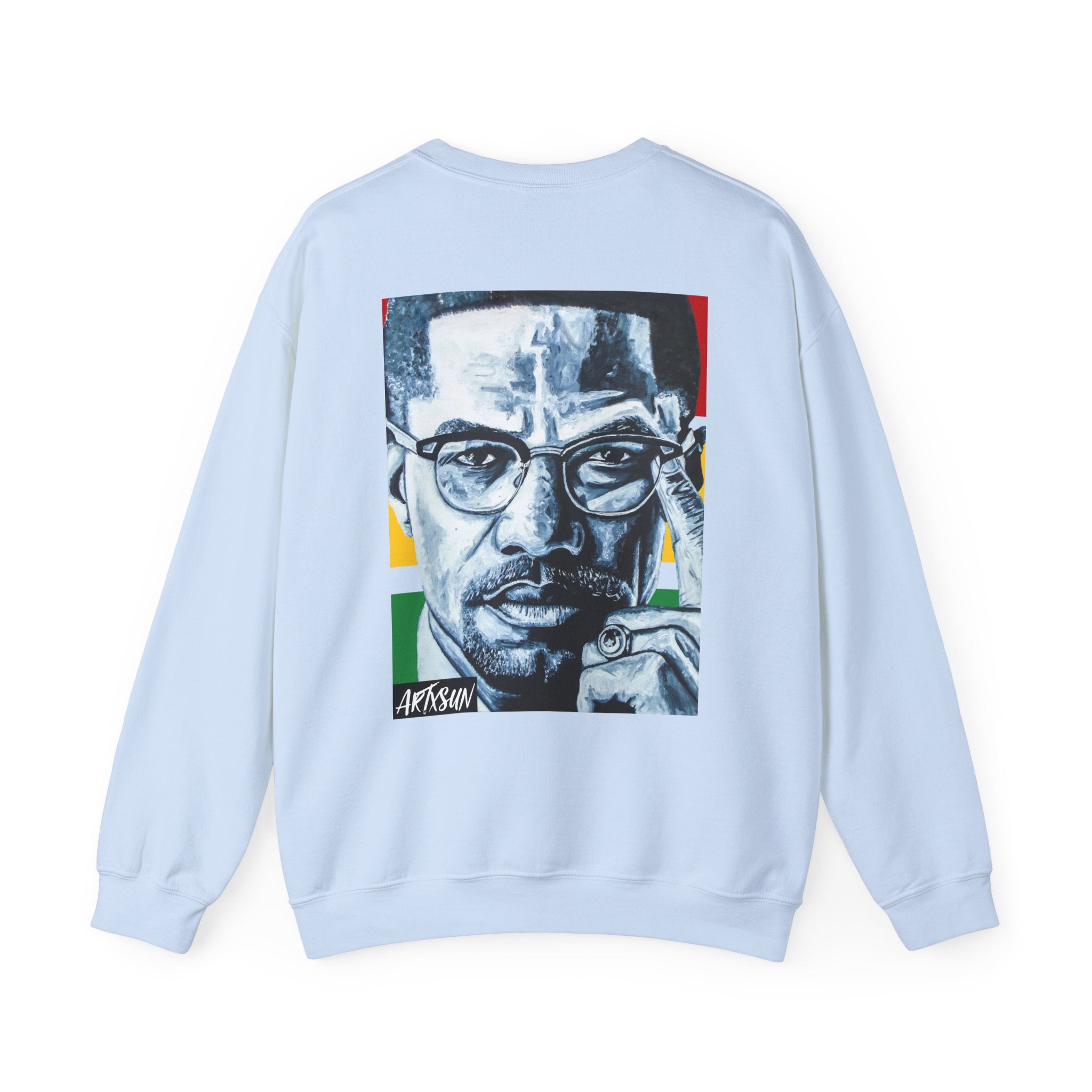 Malcolm X Sweatshirt with Art on Back