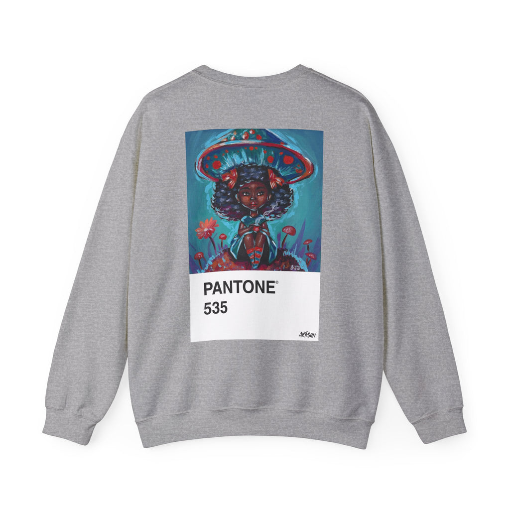 Pantone 10 Mushroom Sweatshirt with Art on Back