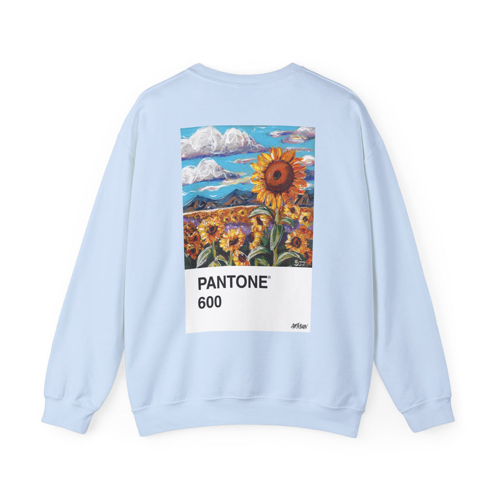 Pantone 14 Sunflower Field Sweatshirt with Art on Back