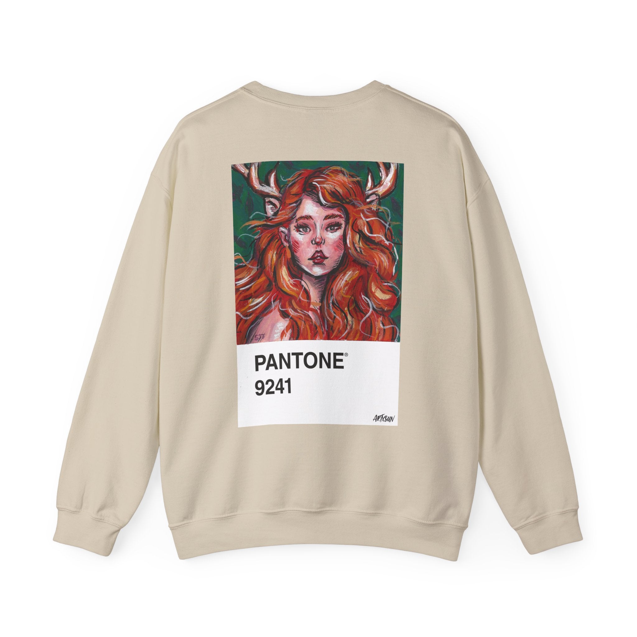 Pantone 7 Deer Sweatshirt with Art on Back