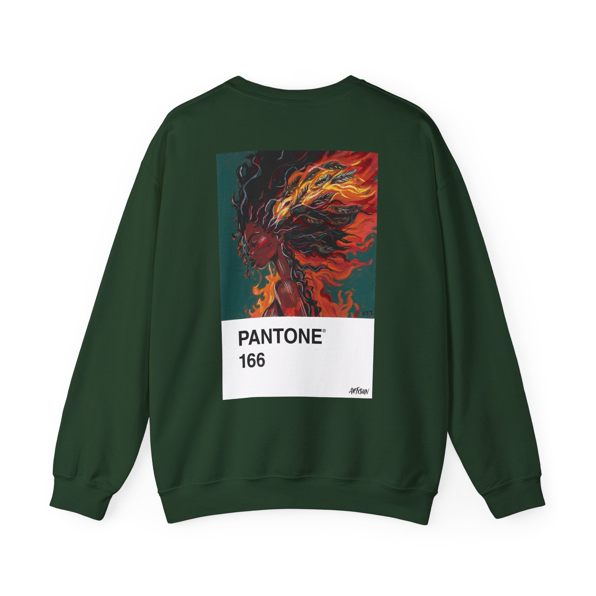 Pantone 4 Fire Sweatshirt with Art on Back