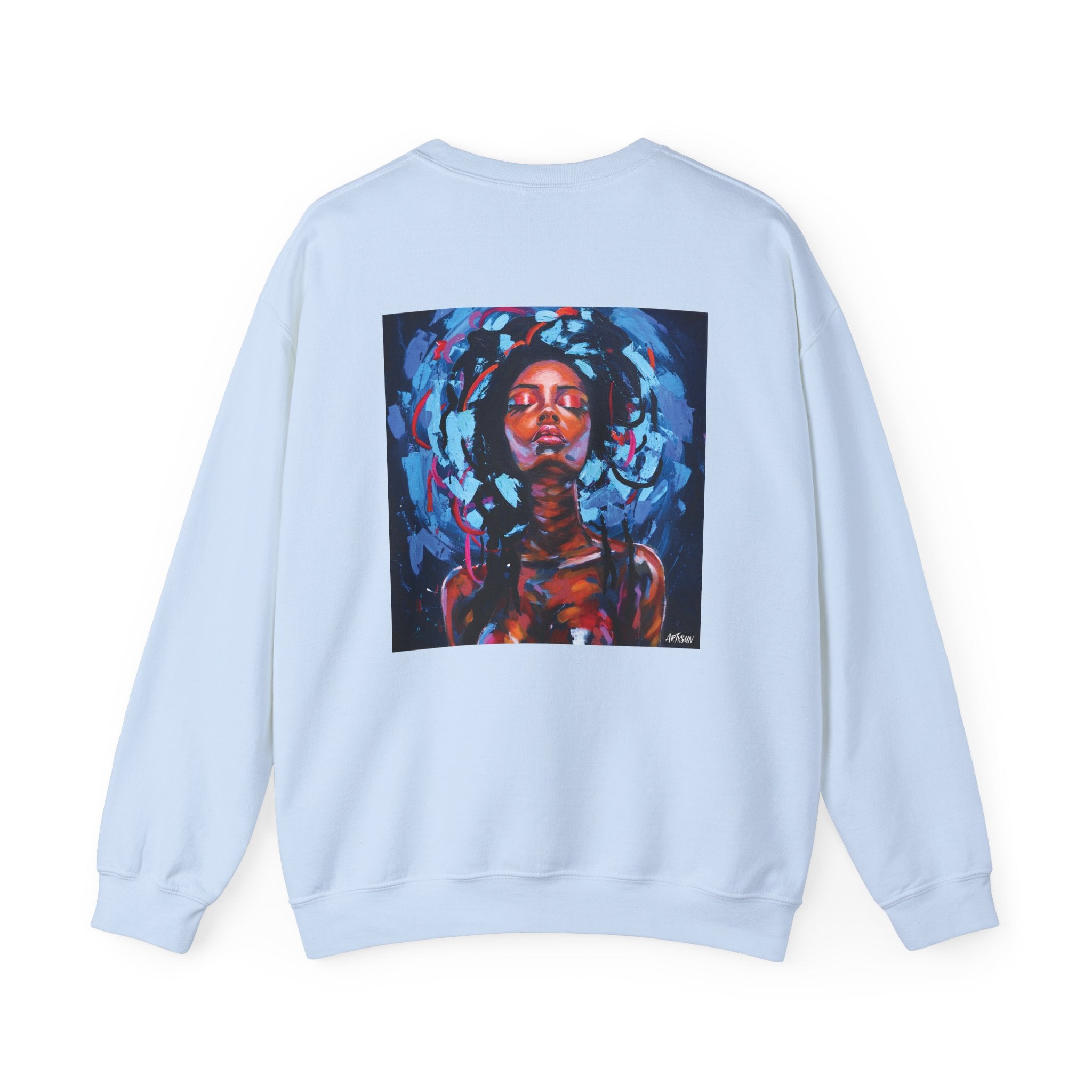 Vivid Silence Sweatshirt with Art on Back