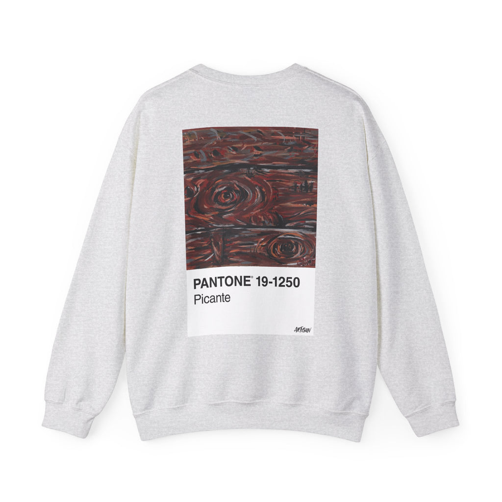 Pantone 20 Mahogany Sweatshirt with Art on Back