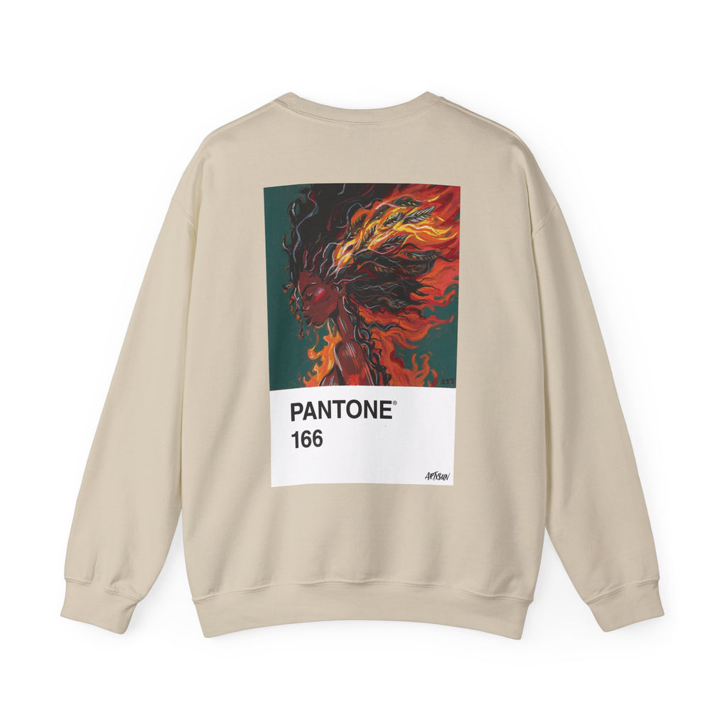 Pantone 4 Fire Sweatshirt with Art on Back