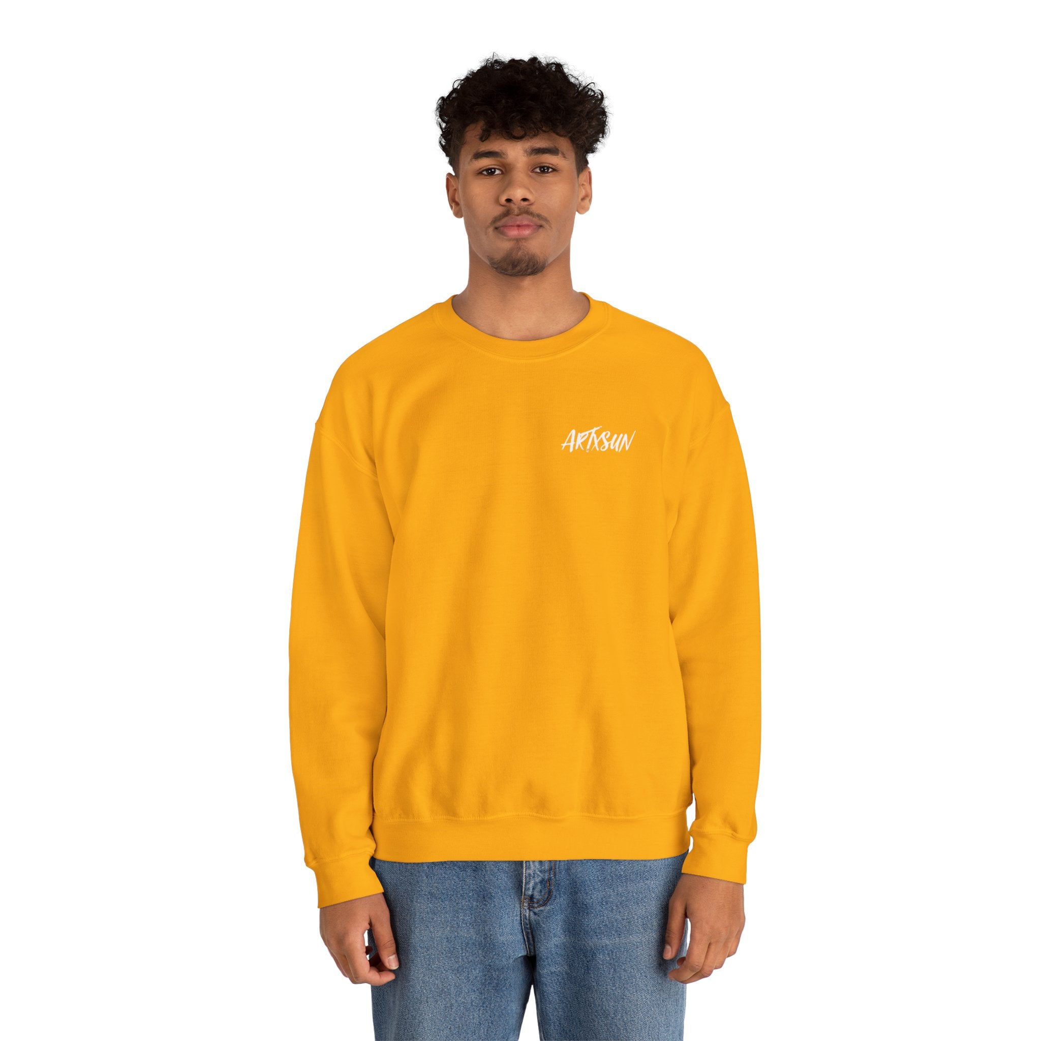 Pantone 14 Sunflower Field Sweatshirt with Art on Back