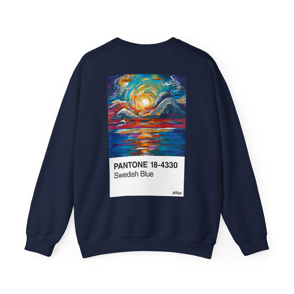 Pantone 18 Sunset Sweatshirt with Art on Back