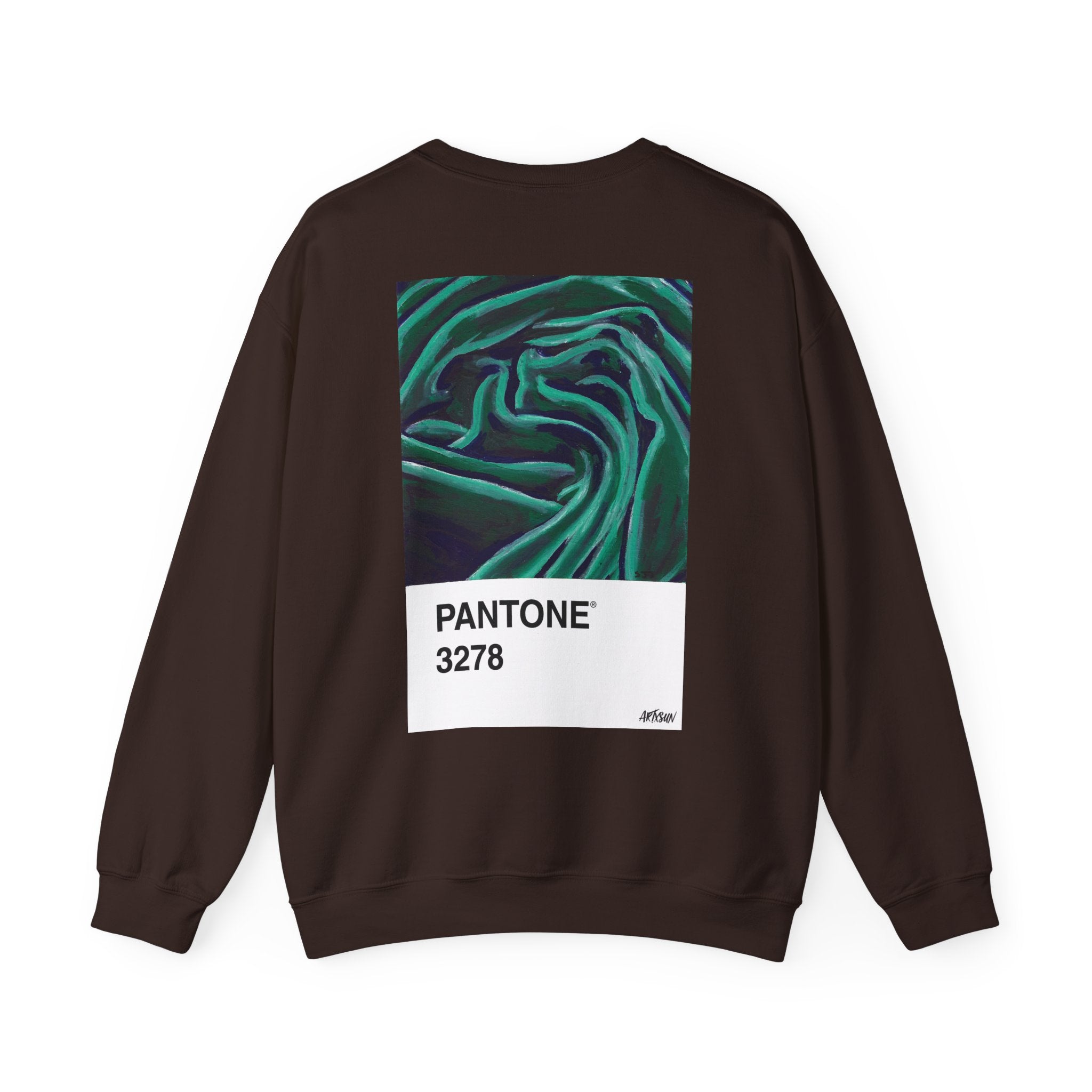 Pantone 19 Green Fabric Sweatshirt with Art on Back