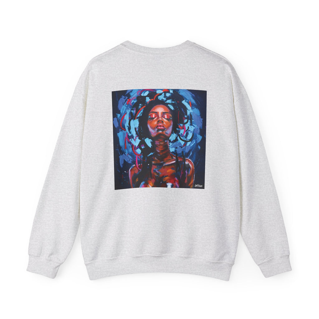 Vivid Silence Sweatshirt with Art on Back